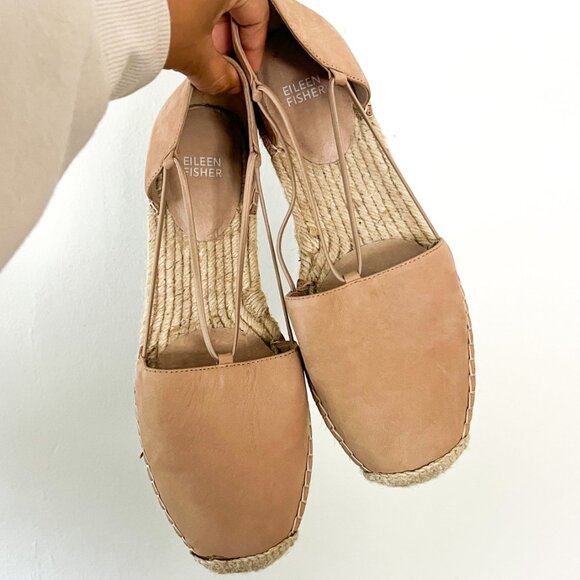 eileen fisher // lee espadrille flats in beige brown 10 - Picture 2 of 4